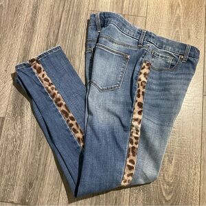 Chico's Denim Skinny Jeans with Leopard Detail